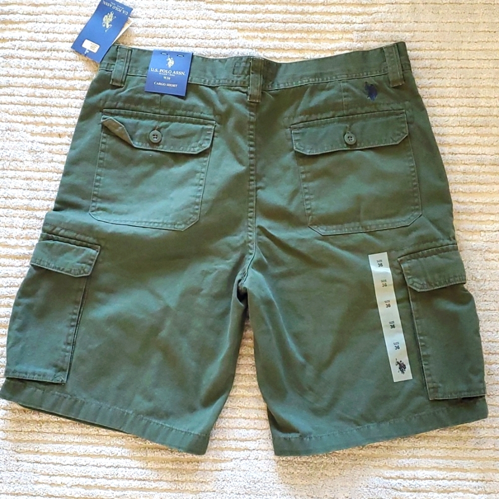 NWT U.S. Polo Assn. Green Cargo Shorts - Picture 3 of 11